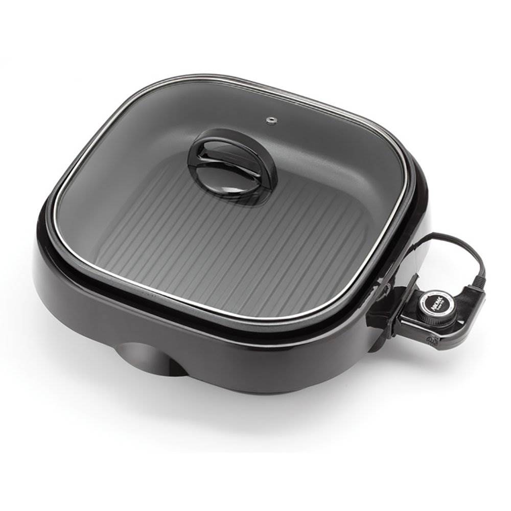 Aroma BPA Free Easy Clean Heavy Duty Nonstick 3 in 1 Grillet, Black (Open Box) - VMInnovations