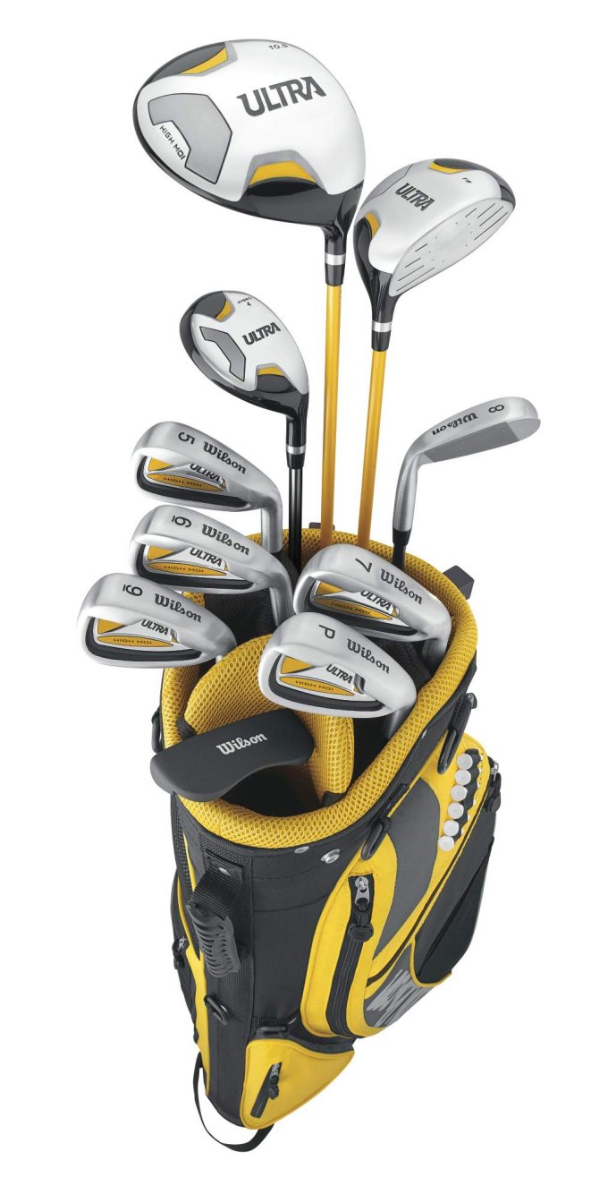 WILSON ULTRA Complete Package Left Handed Mens Golf Club Set w/ Bag - WGGC86500L