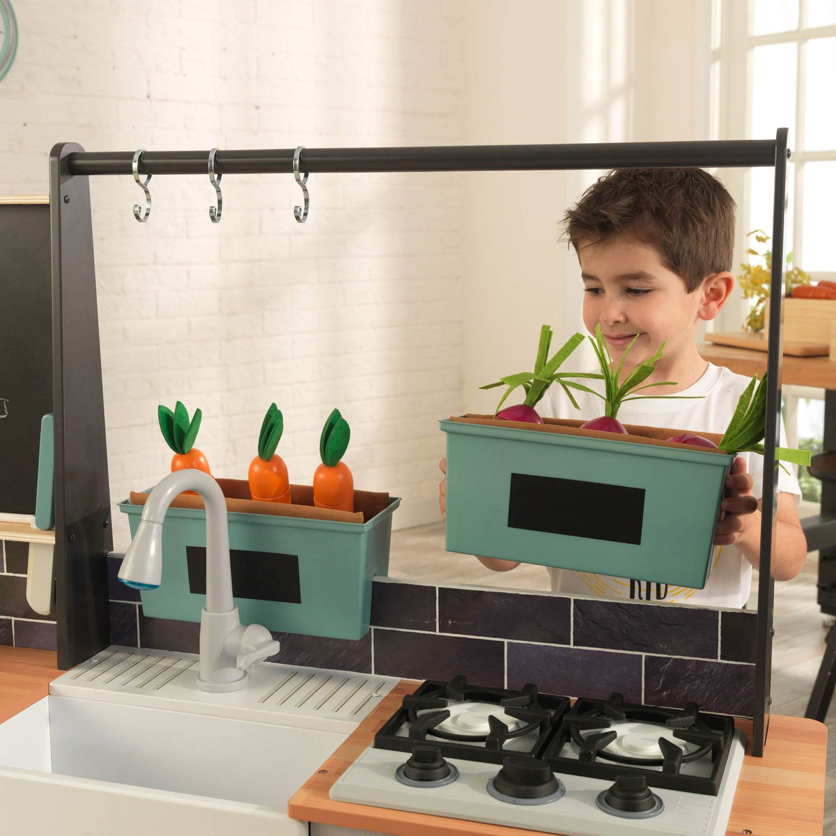 KidKraft Farm to Table Pretend Play Kitchen Playset w/ EZ Assembly (Open Box)