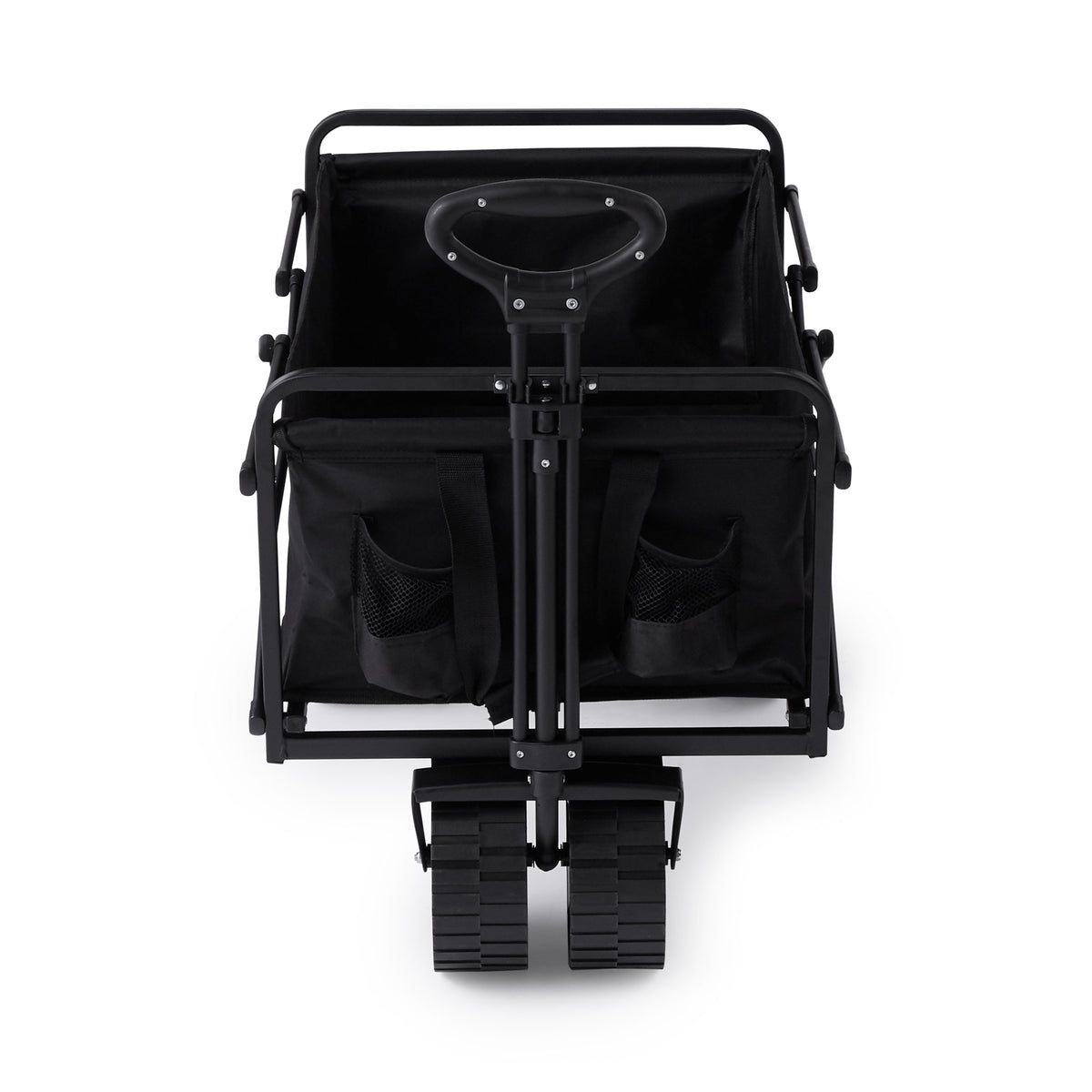 Seina Steel Frame Folding Utility Beach Wagon Outdoor Cart, Black (Used)
