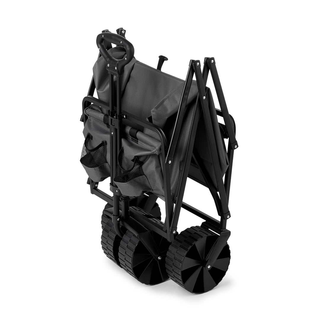 Seina 150lb Capacity Collapsible Steel Frame Outdoor Utility Wagon Cart, Gray - VMInnovations