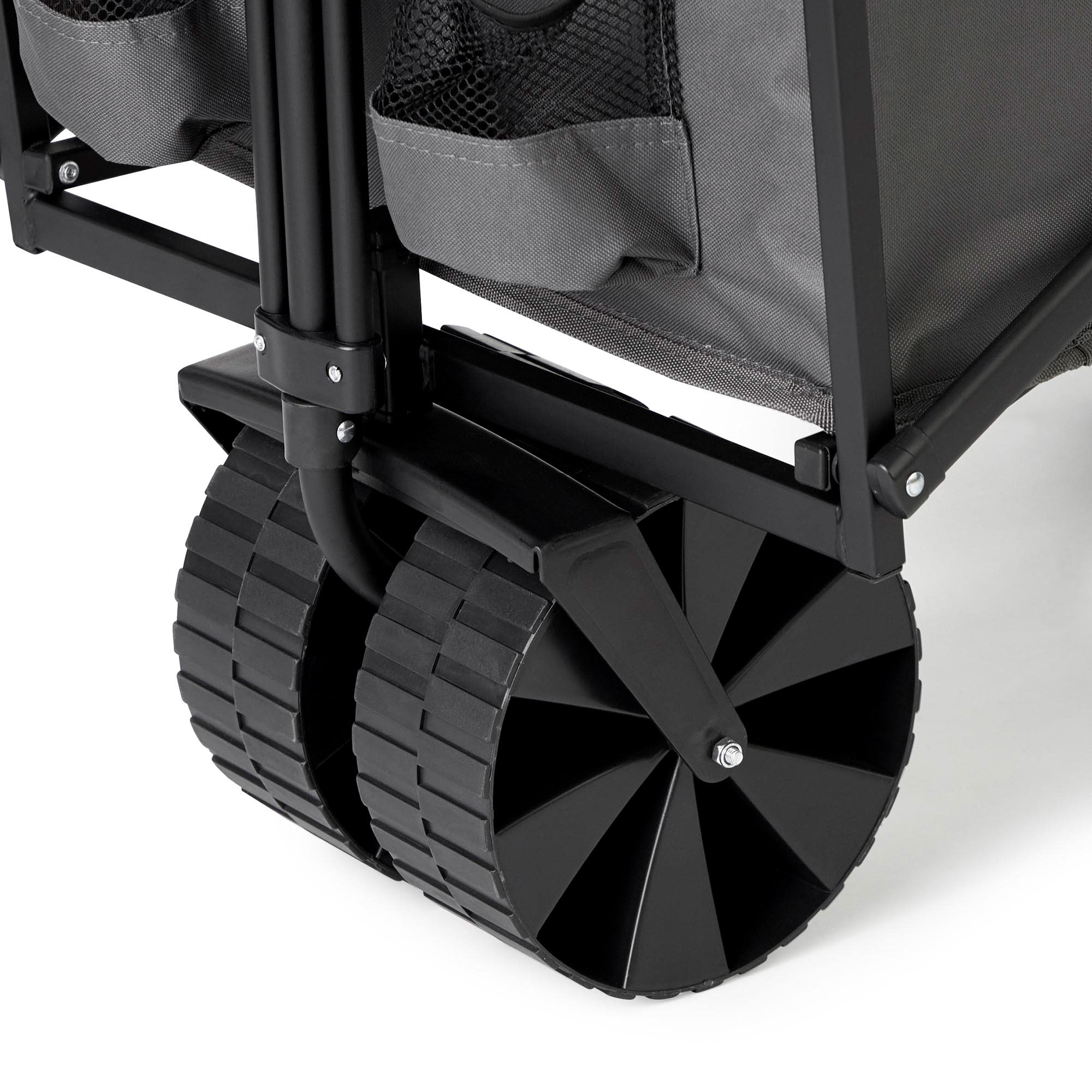 Seina Collapsible Steel Frame Folding Utility Beach Wagon Cart, Gray (Open Box) - VMInnovations