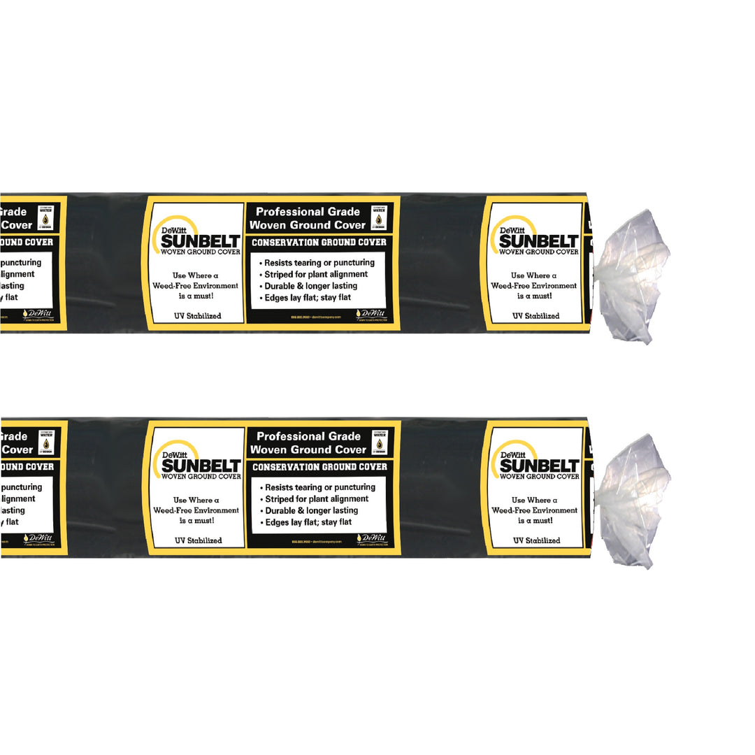 DeWitt Sunbelt 6x300ft Weed Barrier w/ DeWitt Sunbelt 4x300ft Weed Barrier