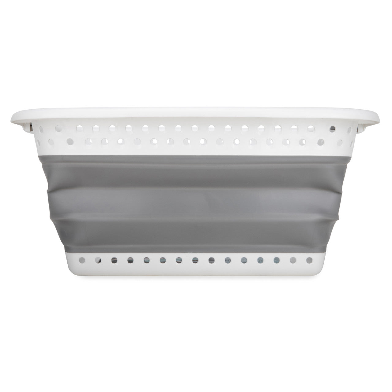 Camco Collapsible Laundry Basket, Plastic Bin with Handles, Large, White, 4 Pack