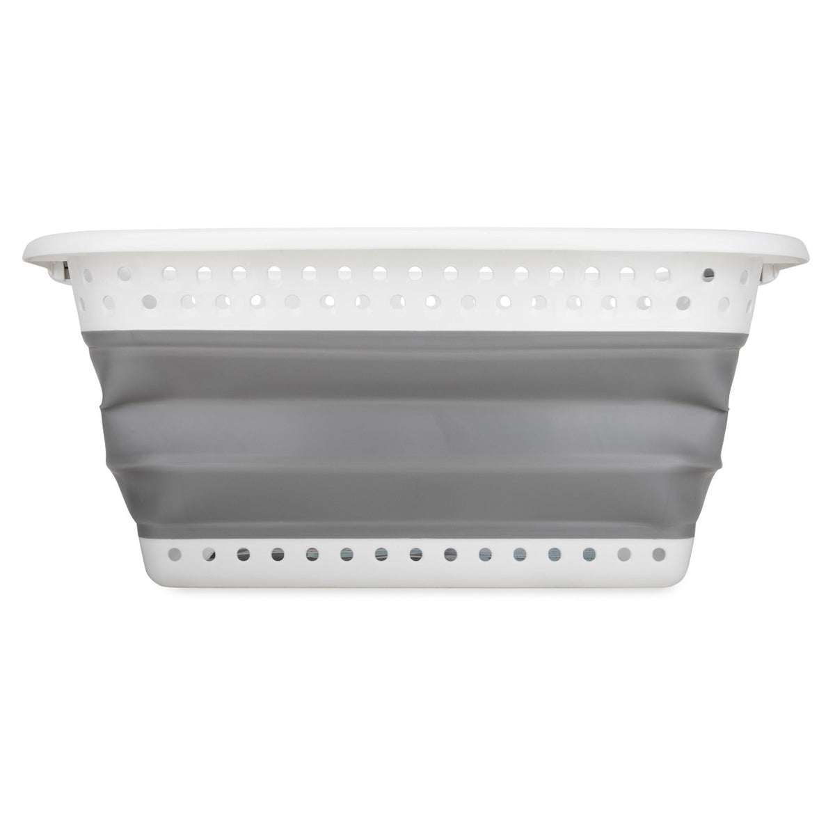 Camco Collapsible Laundry Basket, Plastic Bin with Handles, Large, White, 2 Pack
