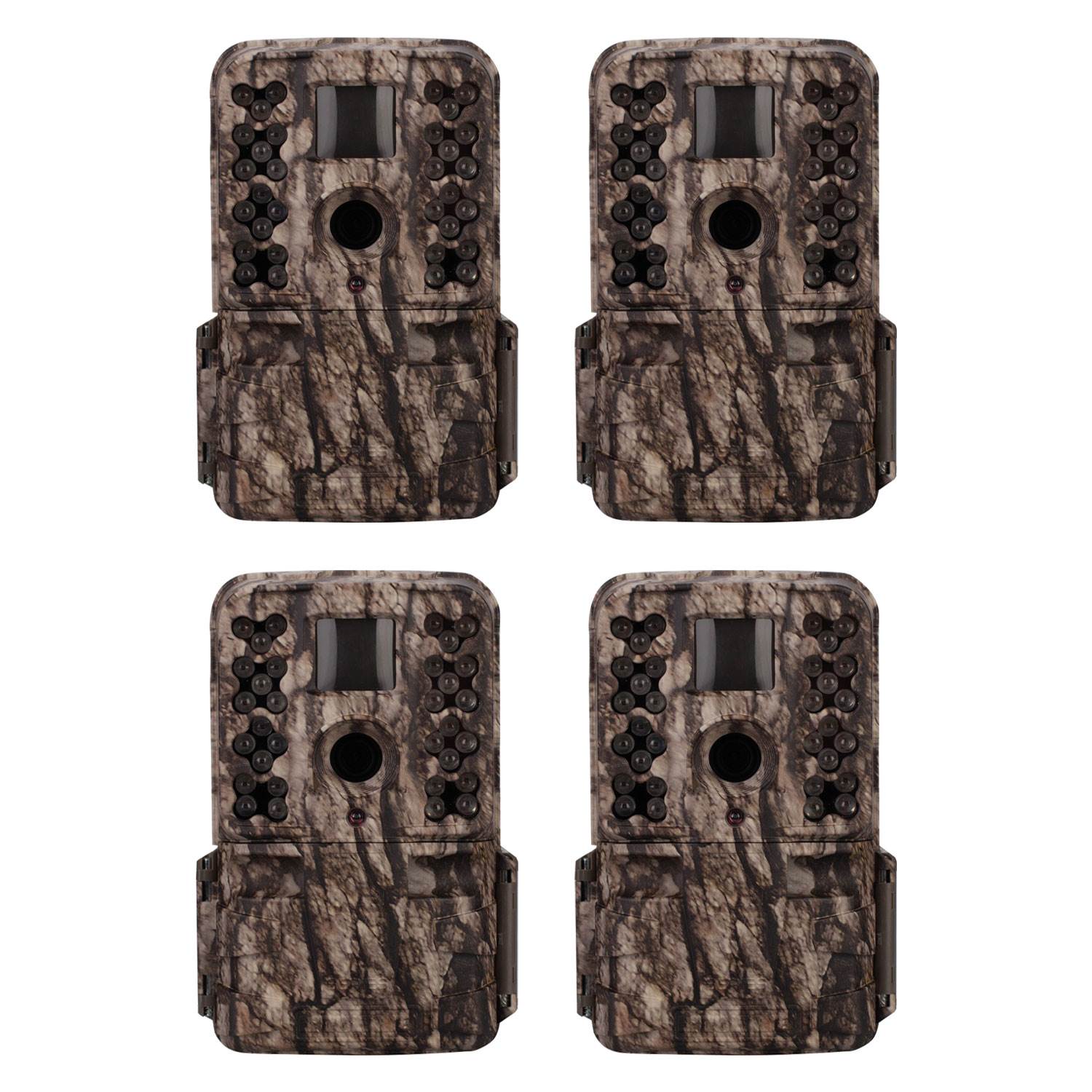Moultrie M-50 20MP Low Glow Long Range IR Game Trail Camera, White Bark (4 Pack)