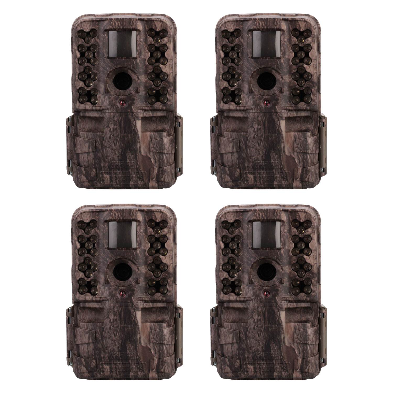 Moultrie M-50i 20MP No Glow Invisible IR Game Trail Camera, Pine Bark (4 Pack)