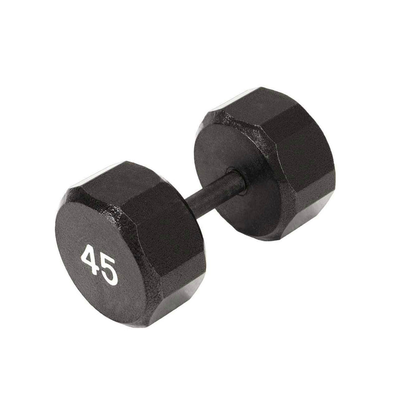 Marcy Pro TSA Hex 45 Pound Home Gym Iron Free Weight Single Dumbbell, Black (1)