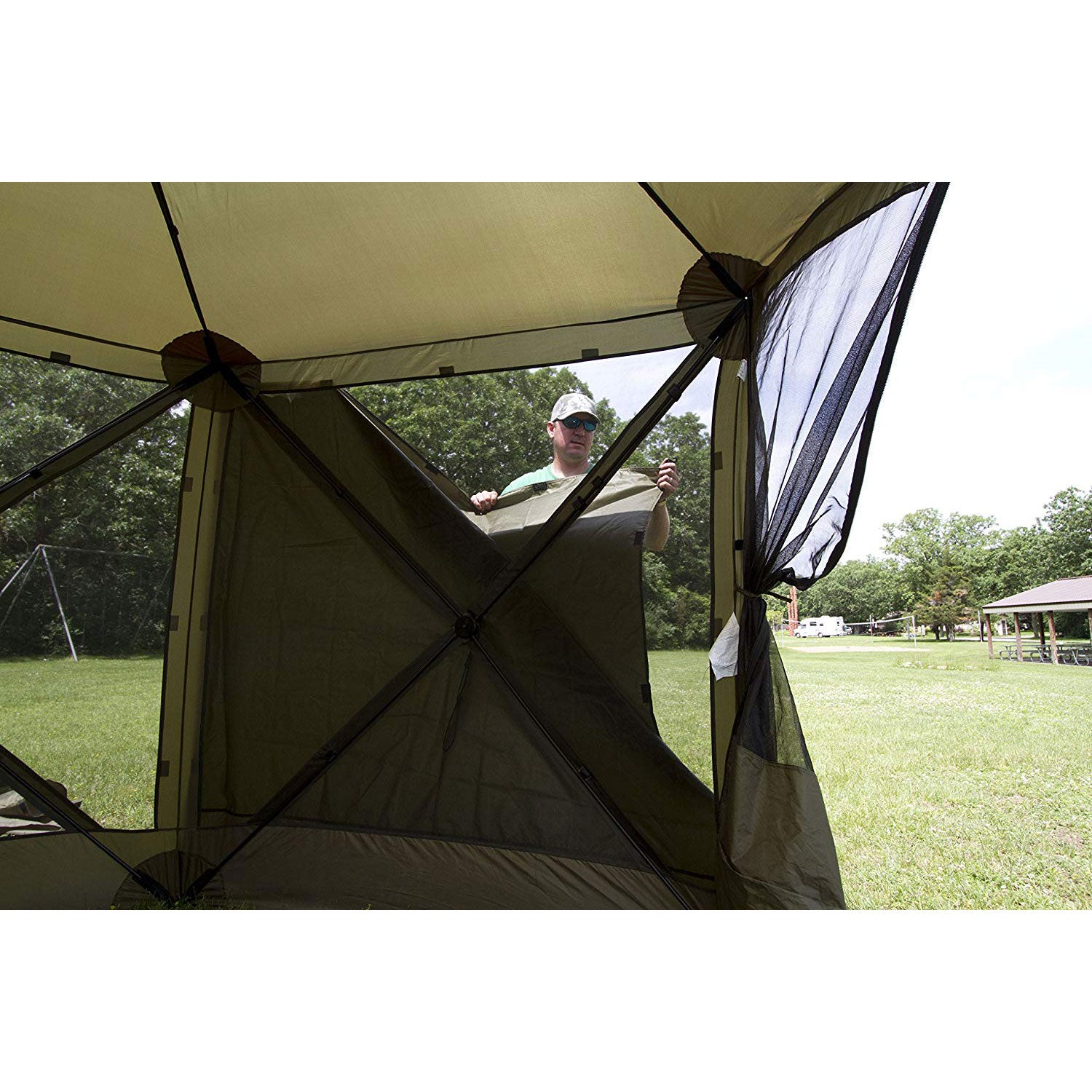 Clam Quick Set Screen Hub Green Tent Wind & Sun Panels, Accessory Only (4 Pack) - VMInnovations