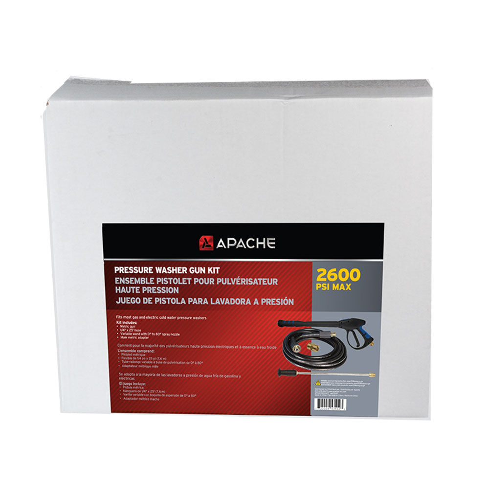 Apache 2600 PSI 25 Foot Hose Pressure Washer Gun Kit with Spray Nozzle (5 Pack)
