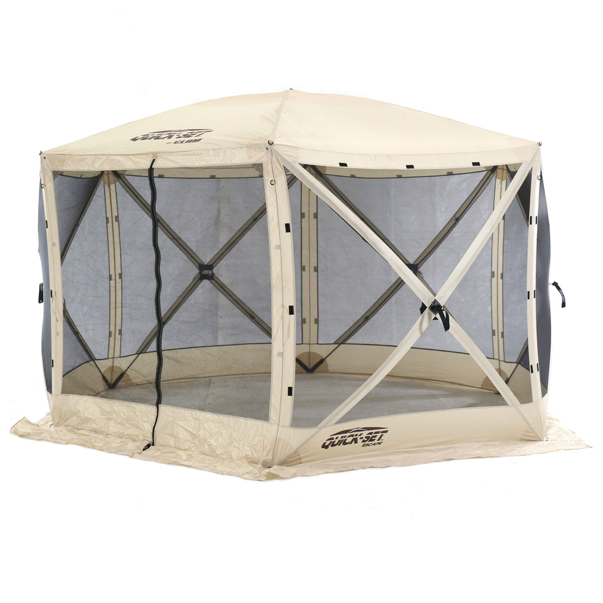 Clam Quick-Set Escape Portable Outdoor Gazebo Canopy, Tan (For Parts)