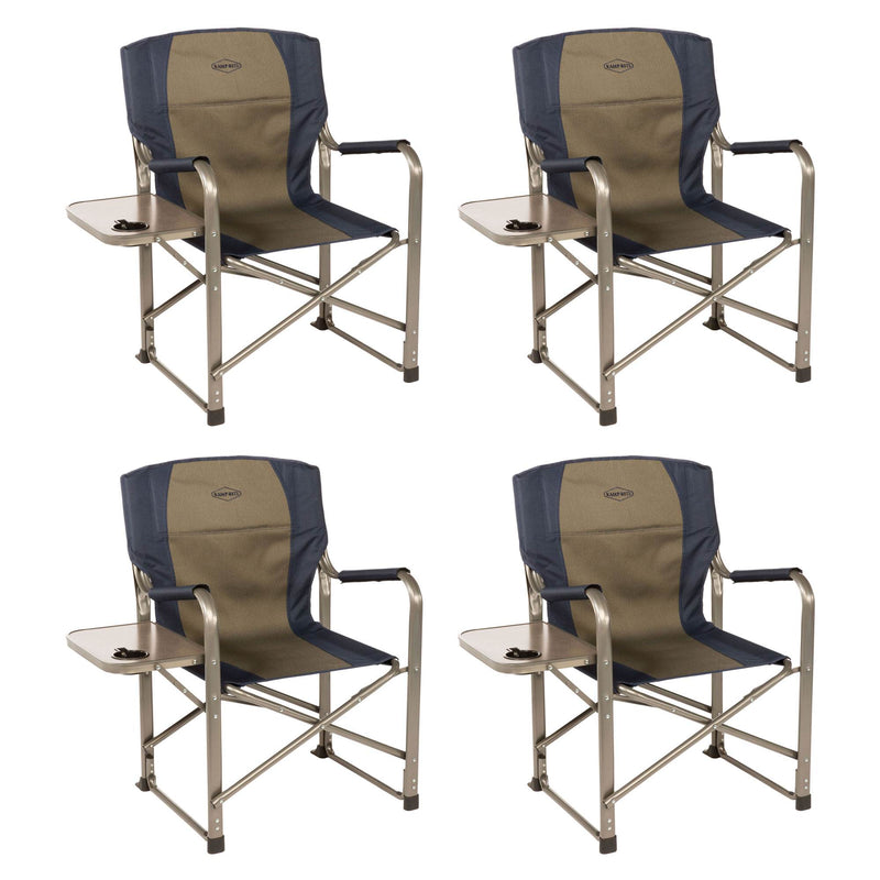 Kamp-Rite CC105 Tailgating Camp Folding Directors Chair with Side Table (4 Pack)