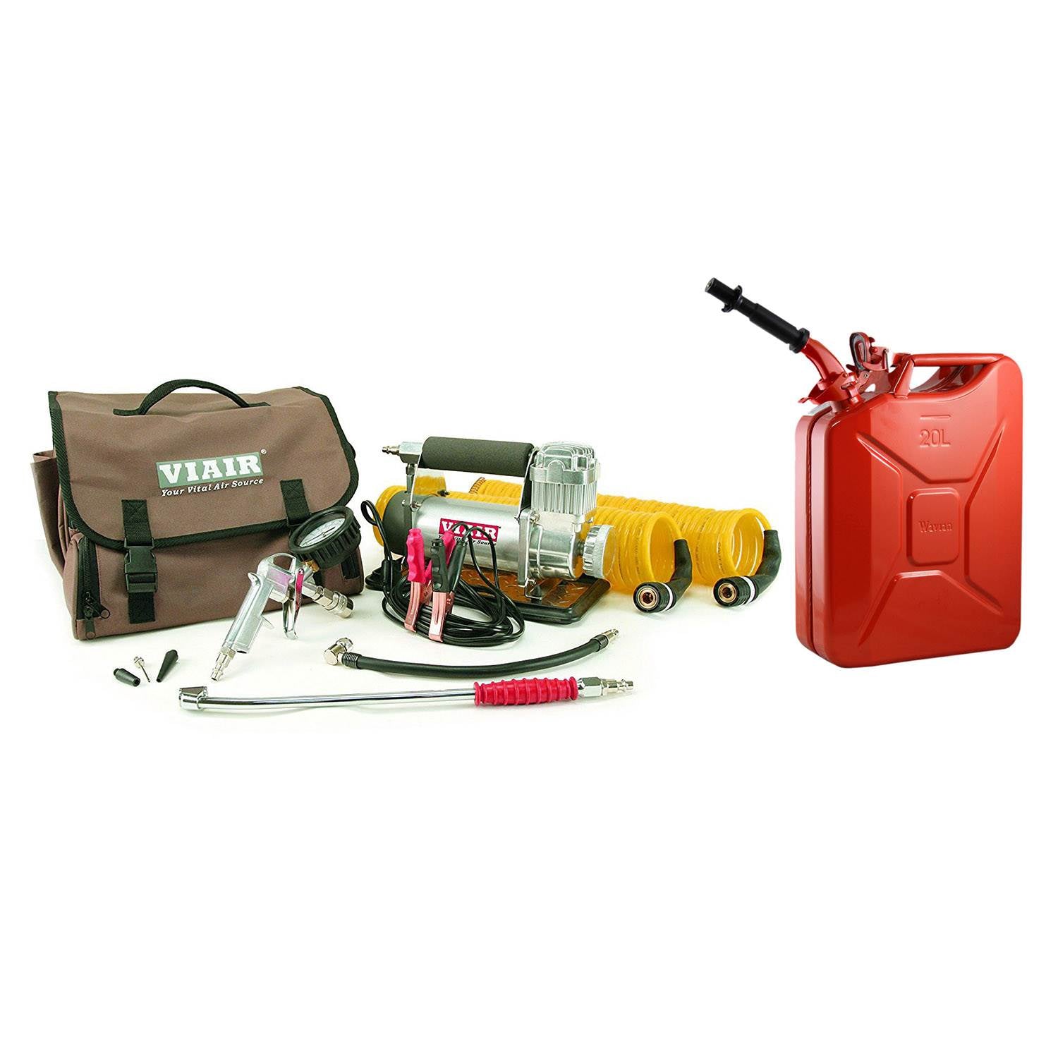 Viair 400P-RV 12V 150 PSI RV Air Compressor Kit + Wavian 5.3 Gallon Fuel Can