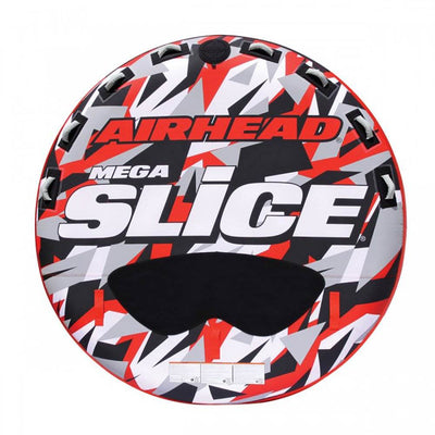 Airhead Mega Slice Inflatable 4 Rider Towable Tube Raft with Buoy Booster Ball