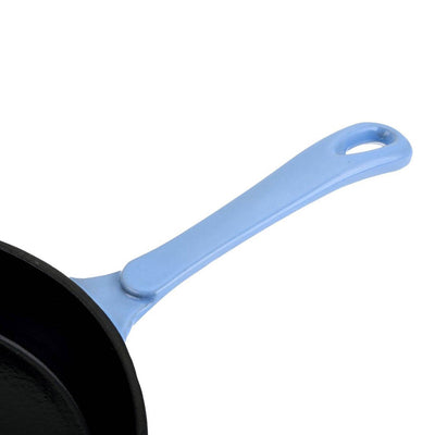 Hamilton Beach 10" Enameled Solid Cast Iron Frying Pan Skillet, Blue (2 Pack)