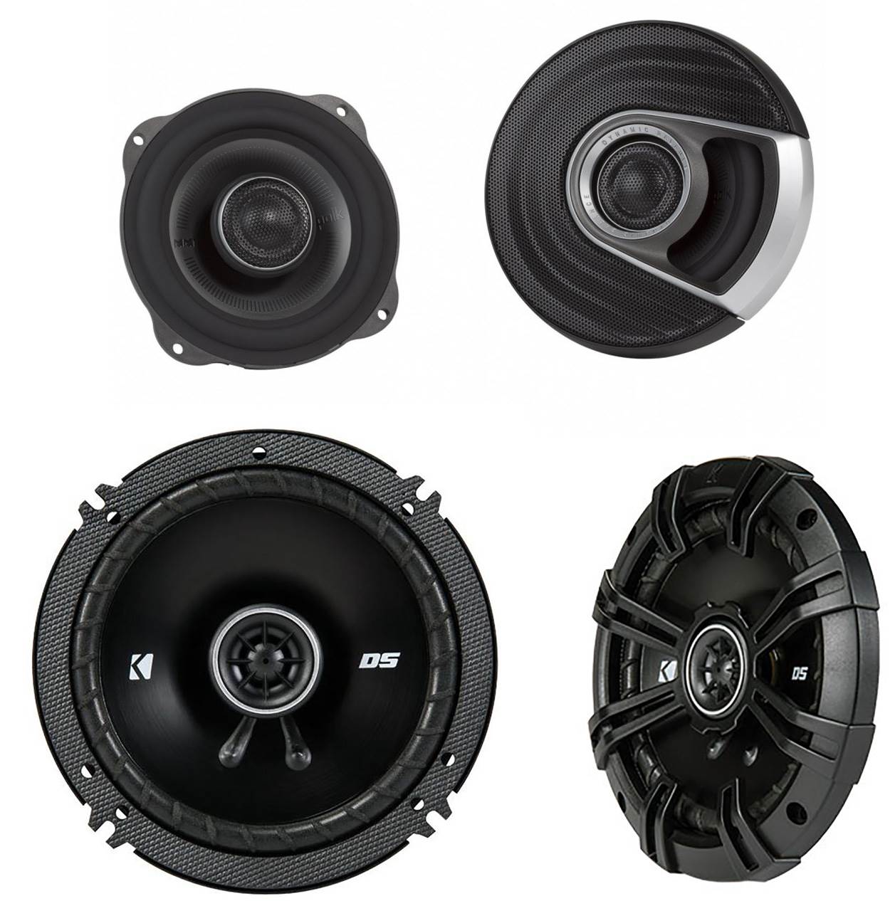 Polk Audio MM1 Series 5.25 Inch Speakers with Pair of Kicker 6.5 Inch Speakers