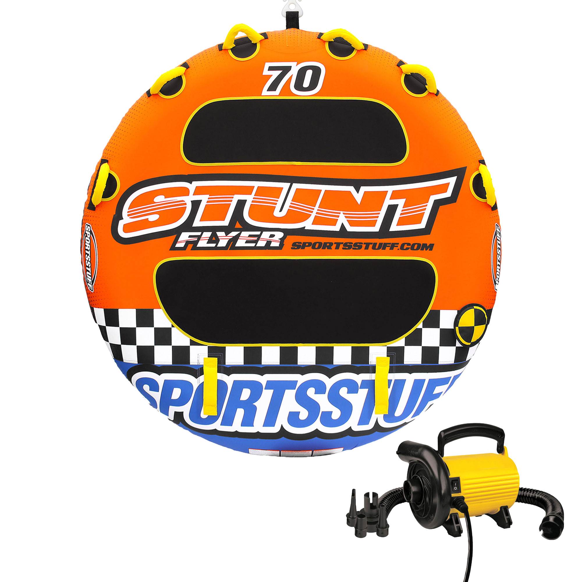 SPORTSSTUFF Stunt Flyer 1-2 Person Inflatable Towable Tube with Electric Pump