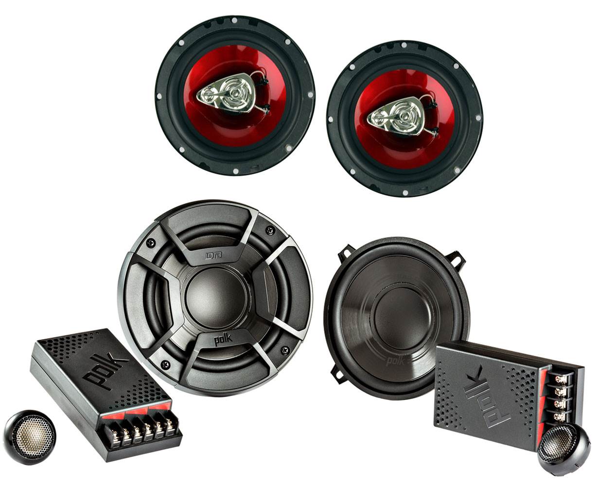 Polk Audio 5.25" 2 Way Car Speakers + Boss 6.5 Inch 3-Way Car Audio Speakers