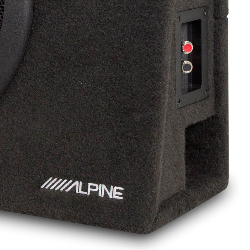 Alpine 10" Subwoofer Enclosure Box + Planet Audio Block Car Amplifier w/ Amp Kit