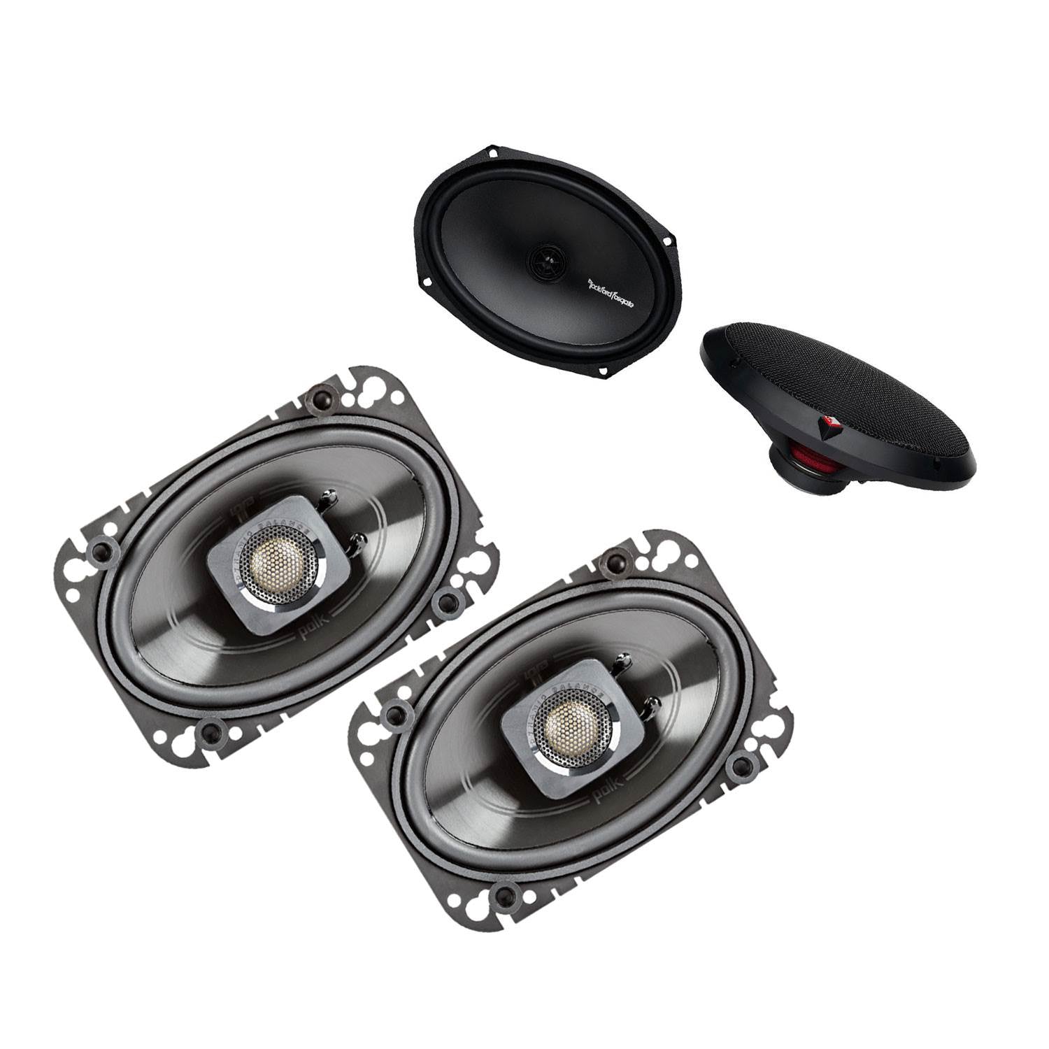 Polk Audio 150W Coaxial Speakers w/ Rockford Fosgate 130W Coaxial Speakers