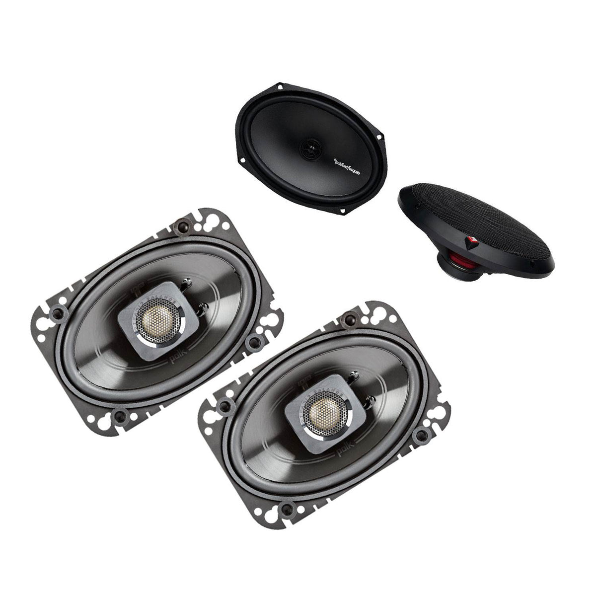 Polk Audio 150W Coaxial Speakers w/ Rockford Fosgate 130W Coaxial Speakers