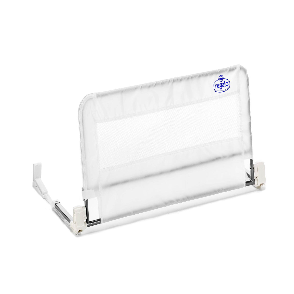 Regalo Swing Down 33 Inches Long Convertible Mesh Crib Safety Railing, White