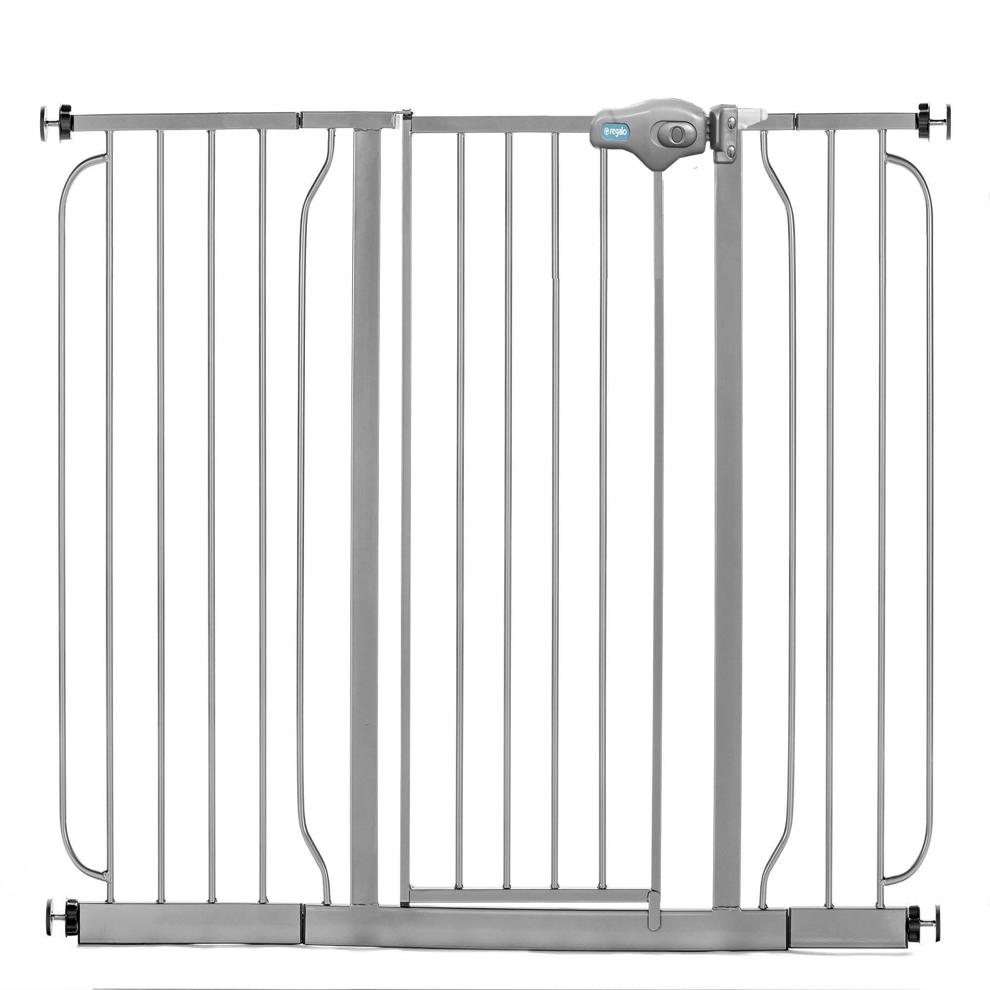 Regalo 49 Inch Easy Step Extra Wide Walk Thru Baby and Pet Safety Gate, Platinum (Refurbished)