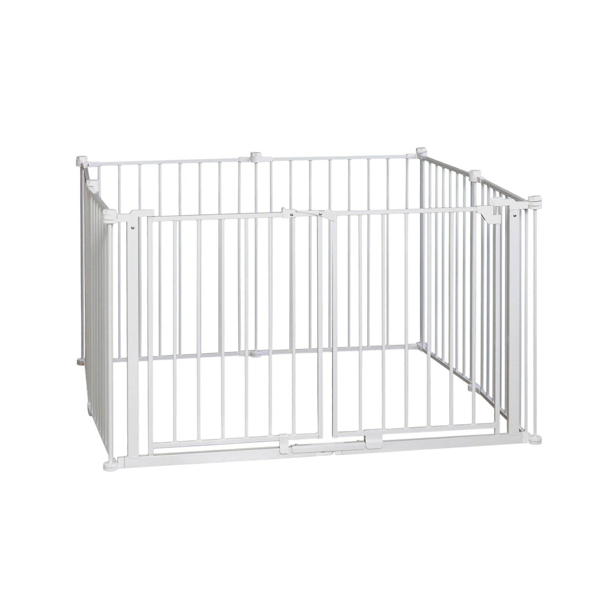 Regalo 8 Panel Metal Frame Double Door Super Wide Baby Gate & Play Yard, White - VMInnovations