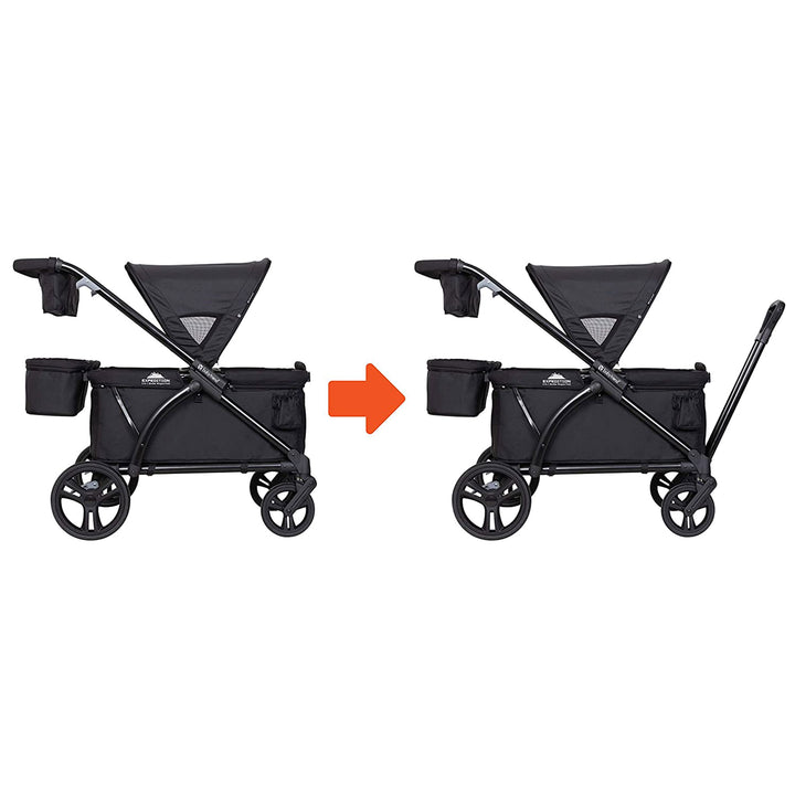Baby Trend Expedition 2 in 1 Push or Pull Stroller Wagon Plus w/ Canopy, Black - VMInnovations