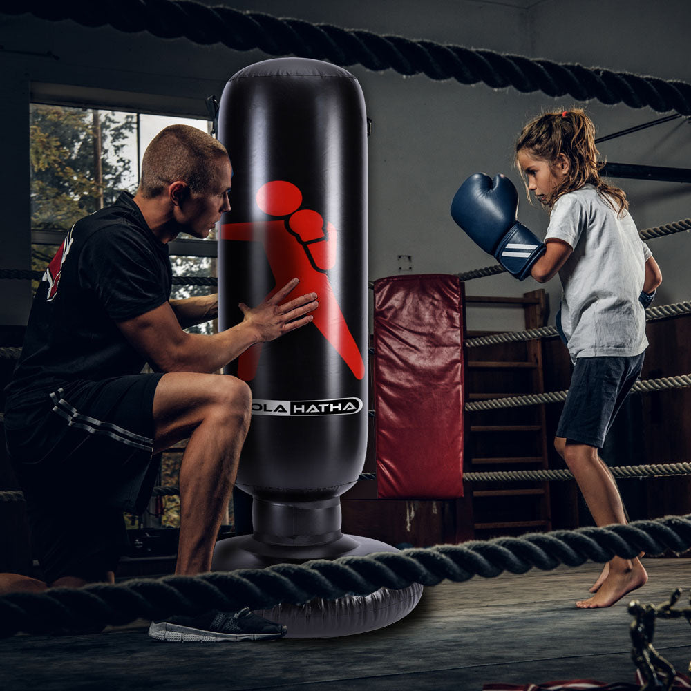 HolaHatha Inflatable Kids Punching Bag Home Boxing Equipment w/ Heavy Bag Stand - VMInnovations