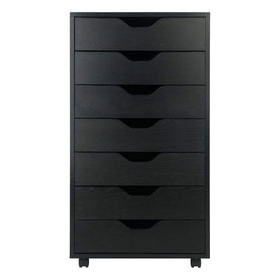 Winsome Halifax Cabinet Dresser for Closet or Office Storage w/ 7 Drawers, Black