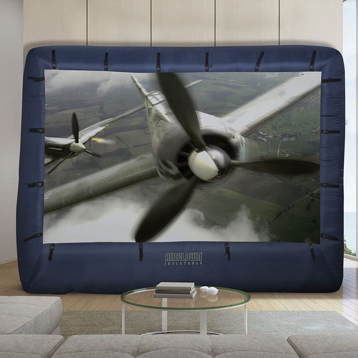 Gemmy Self Inflating Widescreen 123 Inch x 70 Inch Projection Screen (Used)