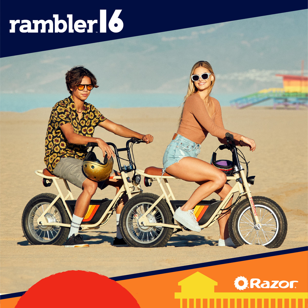 Razor Rambler 16 Electric Retro Minibike with 350W Motor & 36V Battery, Tan - VMInnovations