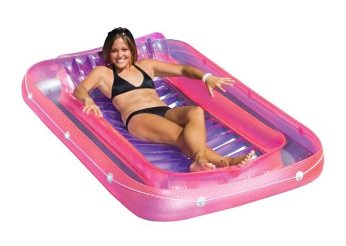 Swimline 71” Inflatable Pool Suntan Raft & Fabric Pool Inflatable Lounger Chair - VMInnovations