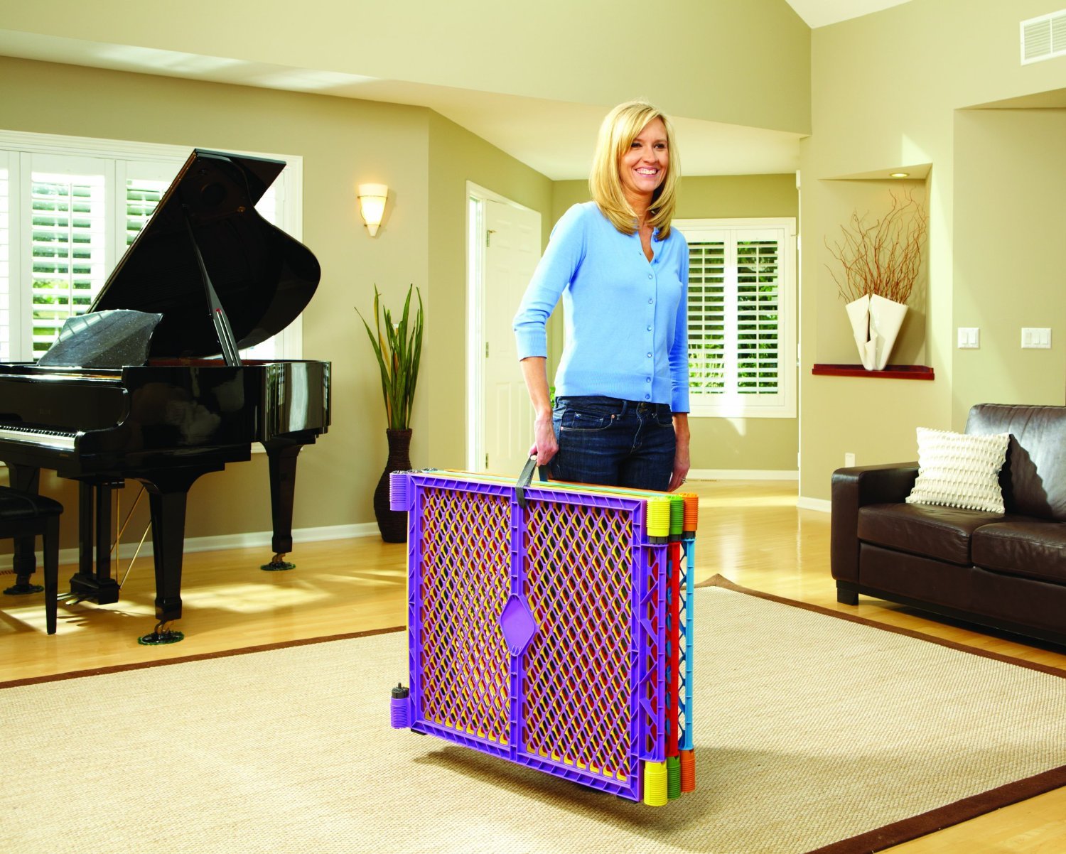 North States Color 6-Panel Superyard Baby/Pet Gate + Folding ABC Baby Play Mat - VMInnovations
