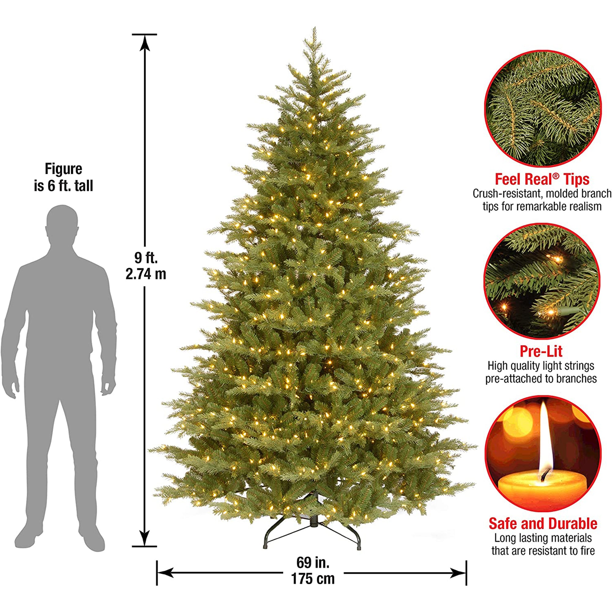 National Tree Company Nordic Spruce 9' Prelit Artificial Christmas Tree (Used) - VMInnovations