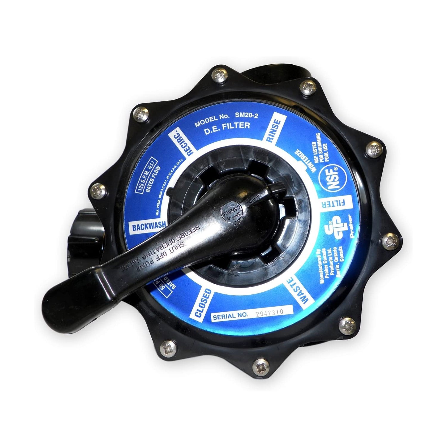 Zodiac 2 Inch Mount Multi Port Valve Replacement Jandy D.E. Filter (Open Box)