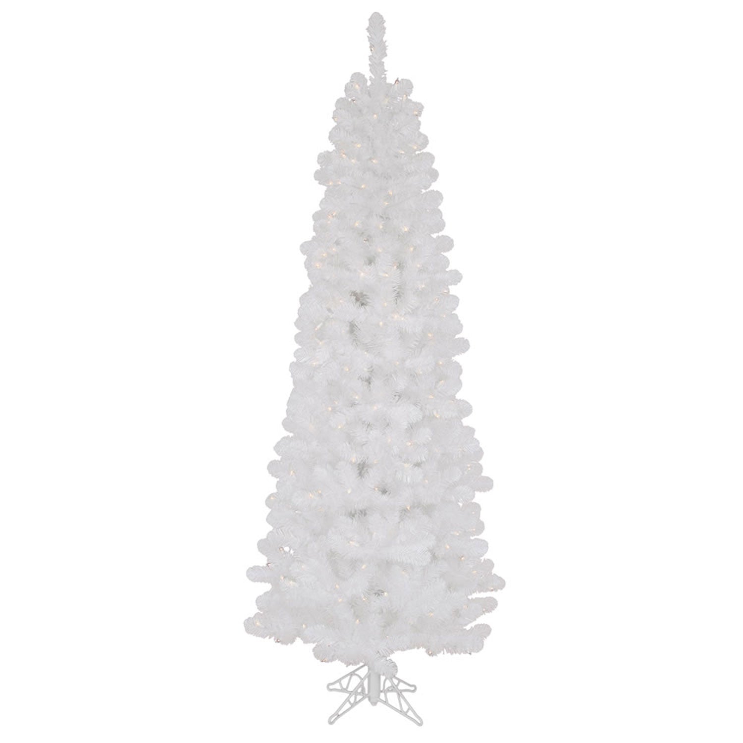 Vickerman Salem Pencil Pine 5.5 Foot Artificial Pre-Lit Christmas Tree, White