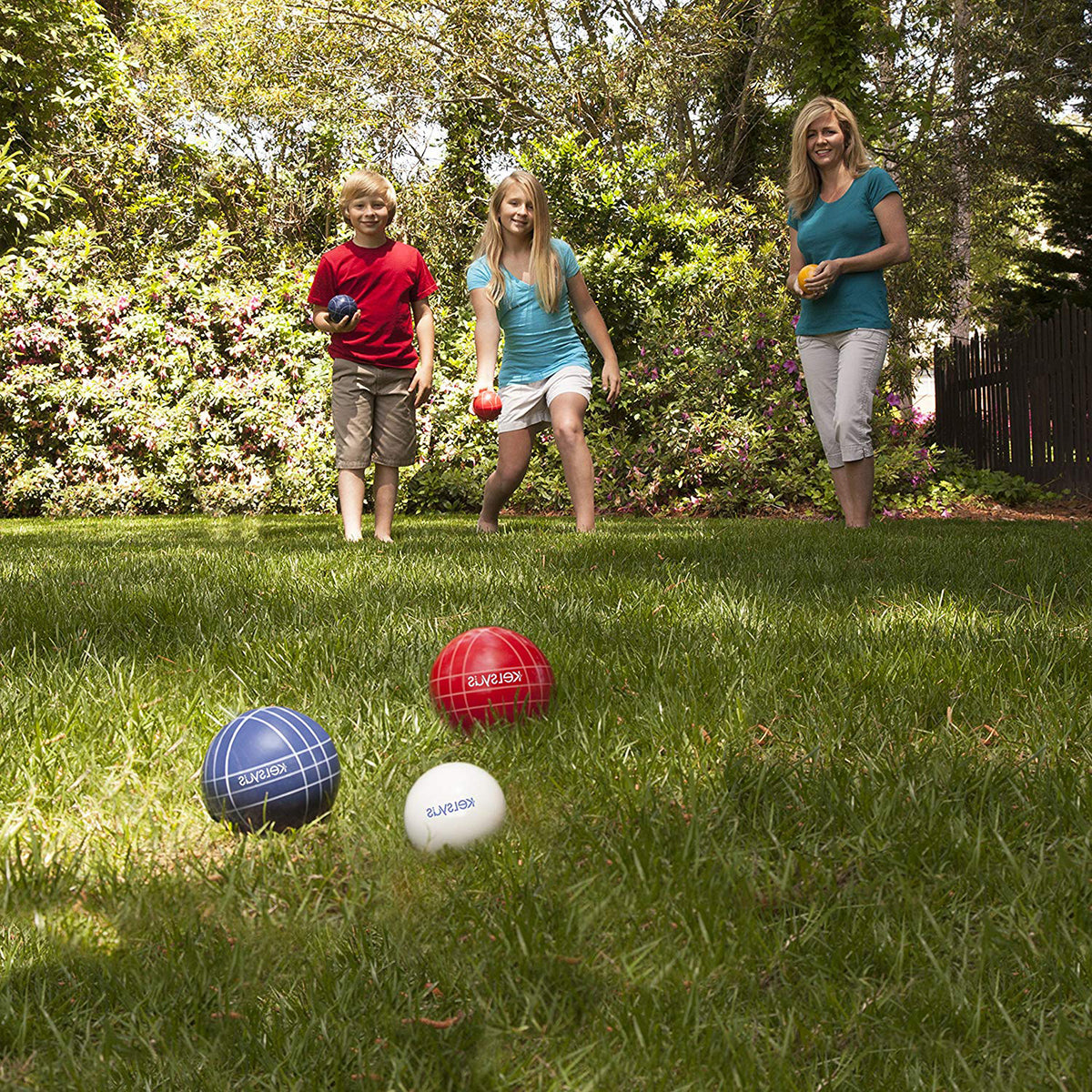 SwimWays Kelsyus Premium 100mm Outdoor Play Bocce Ball Game Set Kit (Open Box)