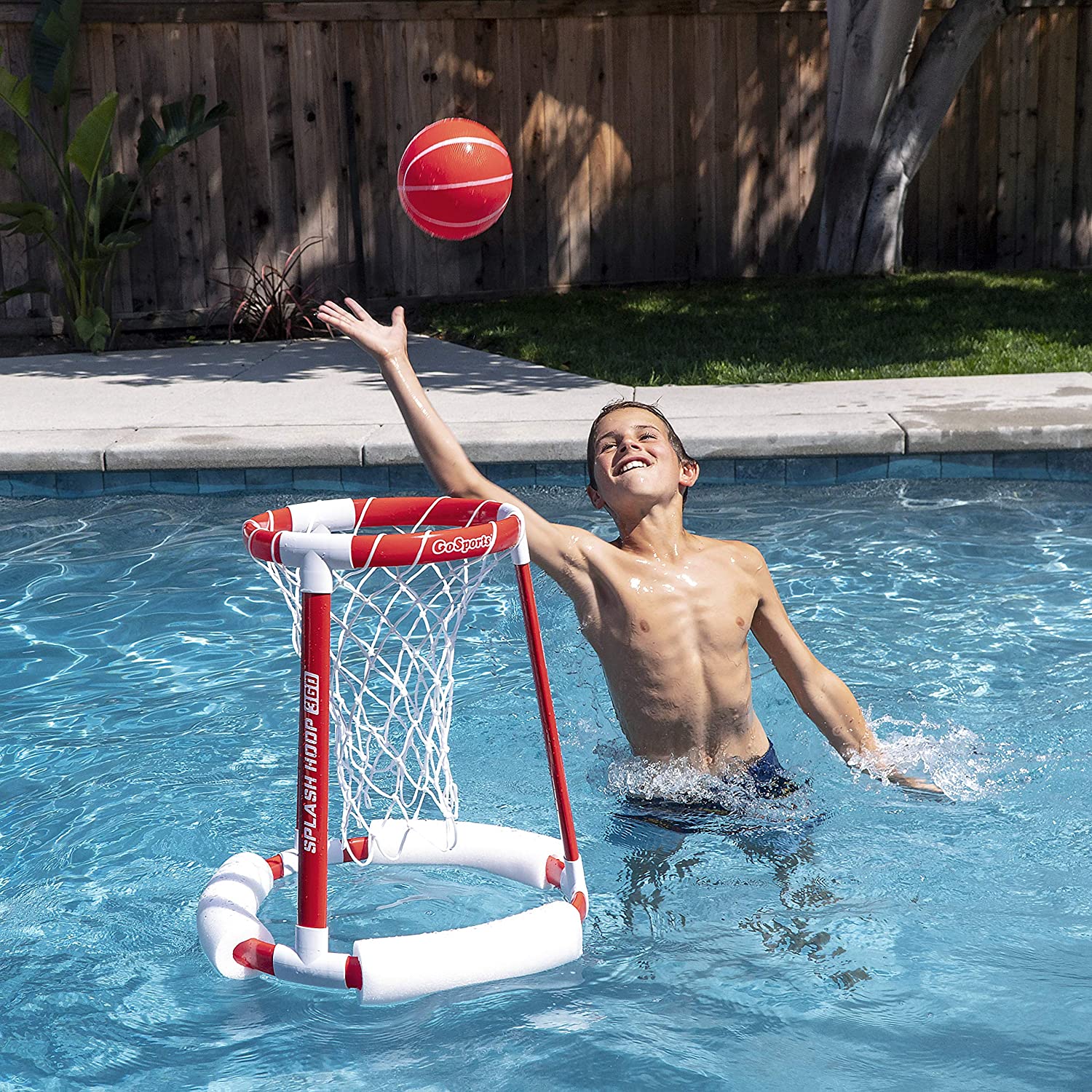 GoSports Splash Hoop 360 Floating Pool Game with Hoop 2 Balls & Pump (Open Box) - VMInnovations