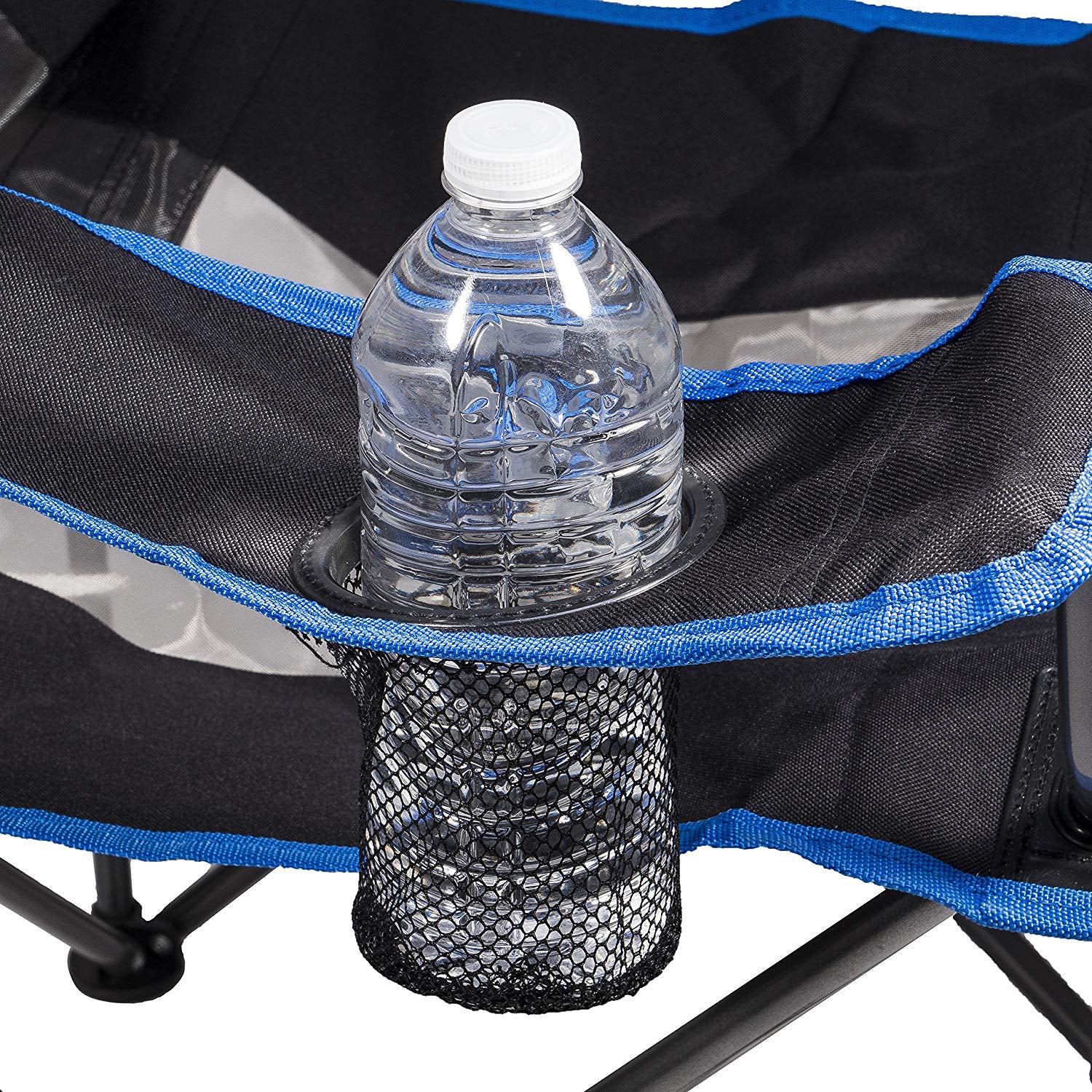 Kelsyus Original Camping Folding Lawn Chair with Canopy, Navy & Gray (Open Box)