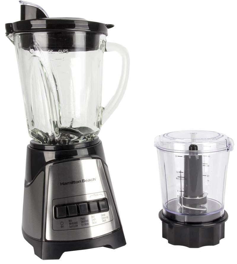 Hamilton Beach 2-In-1 Crusher Blender Chopper with The Blender Bible Cookbook