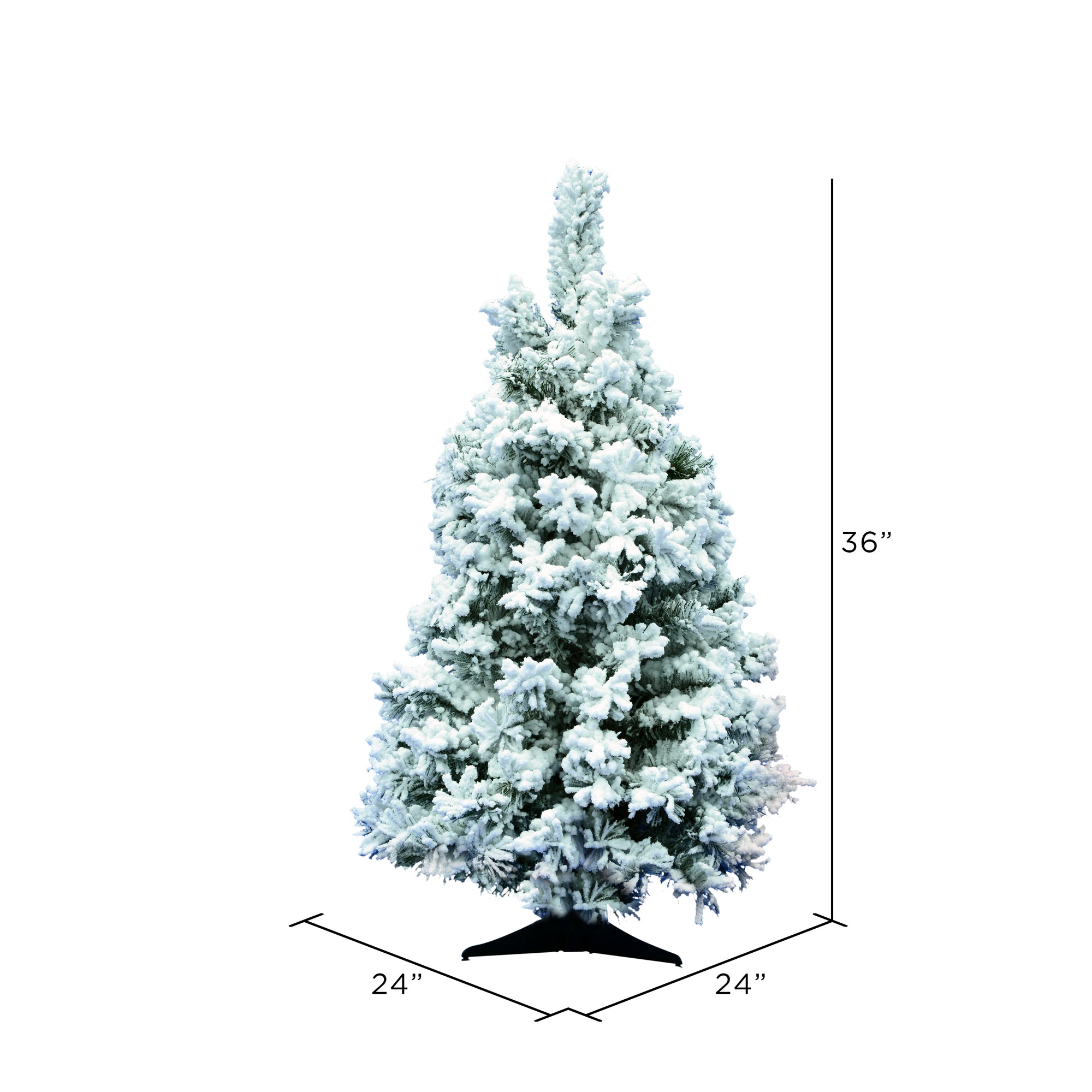 Vickerman Flocked Alaskan 3 Foot Artificial Unlit Tree with Stand (Open Box) - VMInnovations