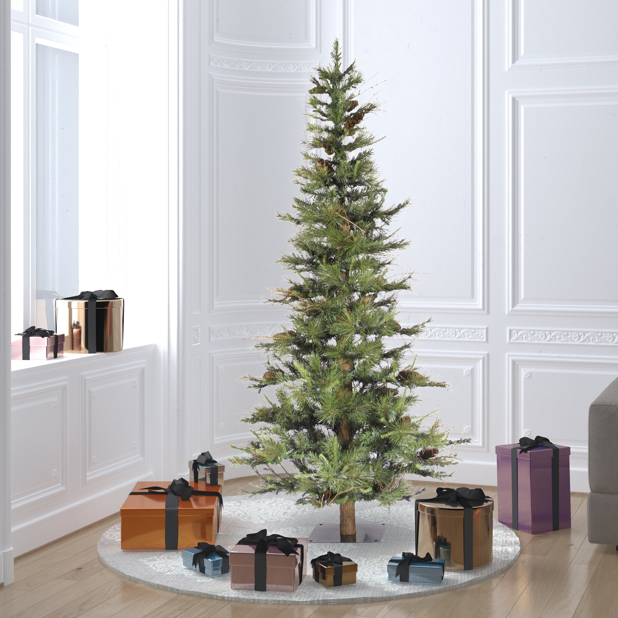 Vickerman Ashland 6 Foot Unlit Slim Pencil Artificial Christmas Tree (Open Box) - VMInnovations