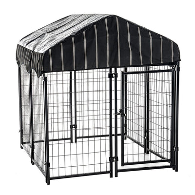 Lucky Dog 4'6"H x 4'L x 4'W Welded Wire Fence Pet Kennel w/ Cover (5 Pack)