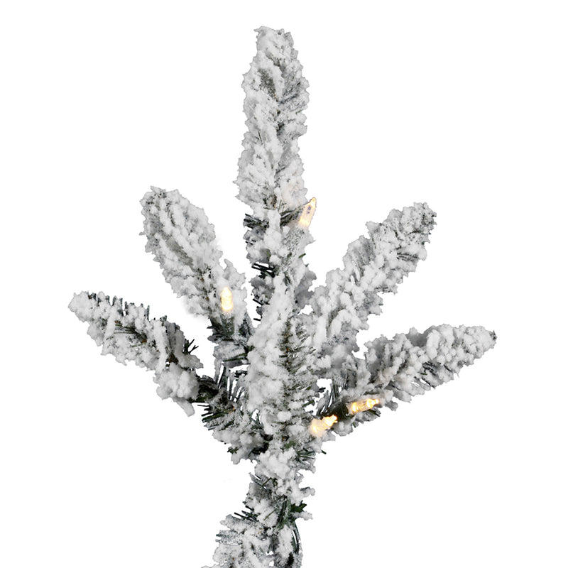 Vickerman Utica 7.5 Foot Flocked Artificial Prelit Christmas Tree with LED Light