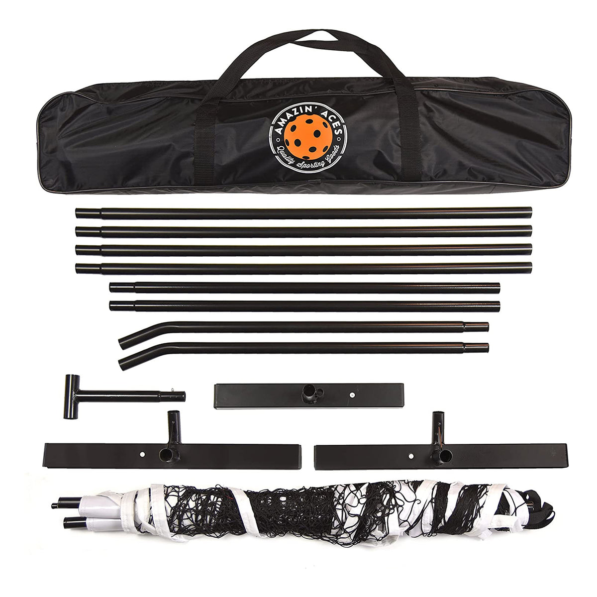 Amazin' Aces Portable Pickleball Net with Easy Snap Metal Frame and Carry Bag
