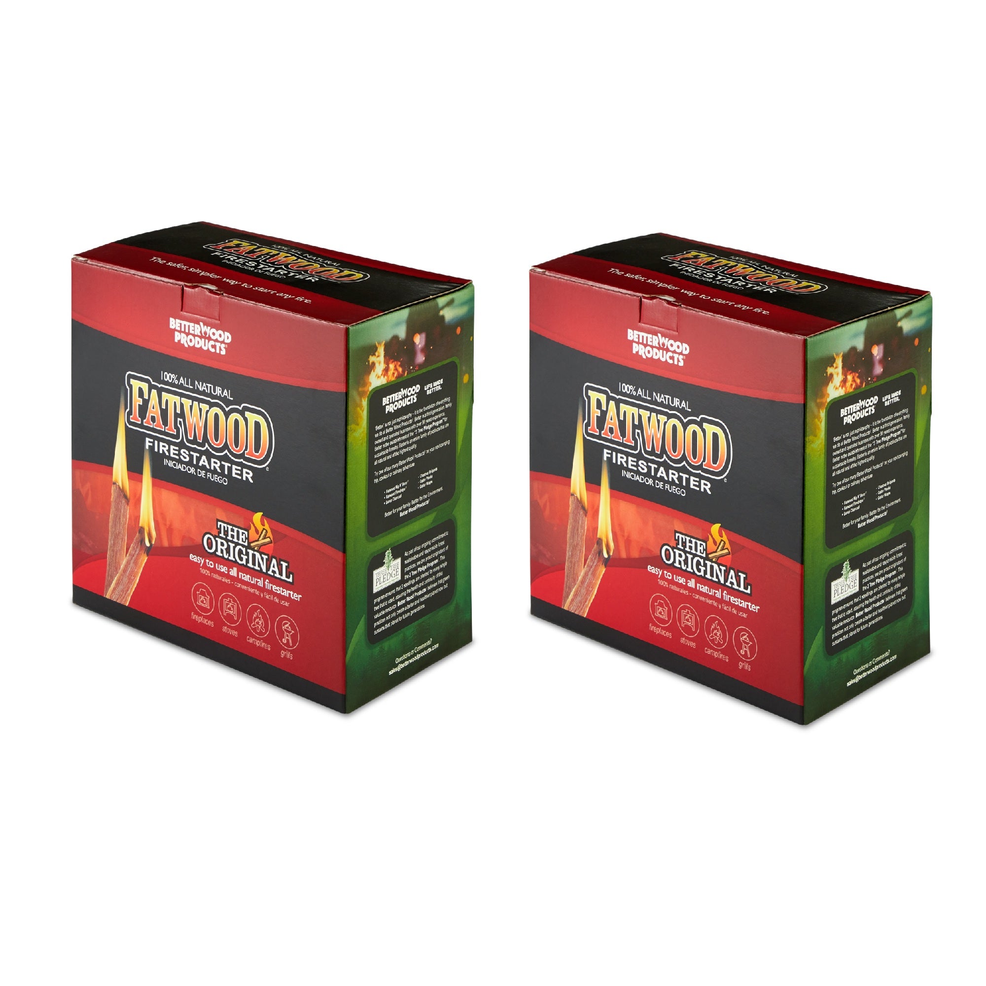 Betterwood Products 9987 Fatwood Natural Pine 5 Pound Wood Firestarter (2 Pack) - VMInnovations