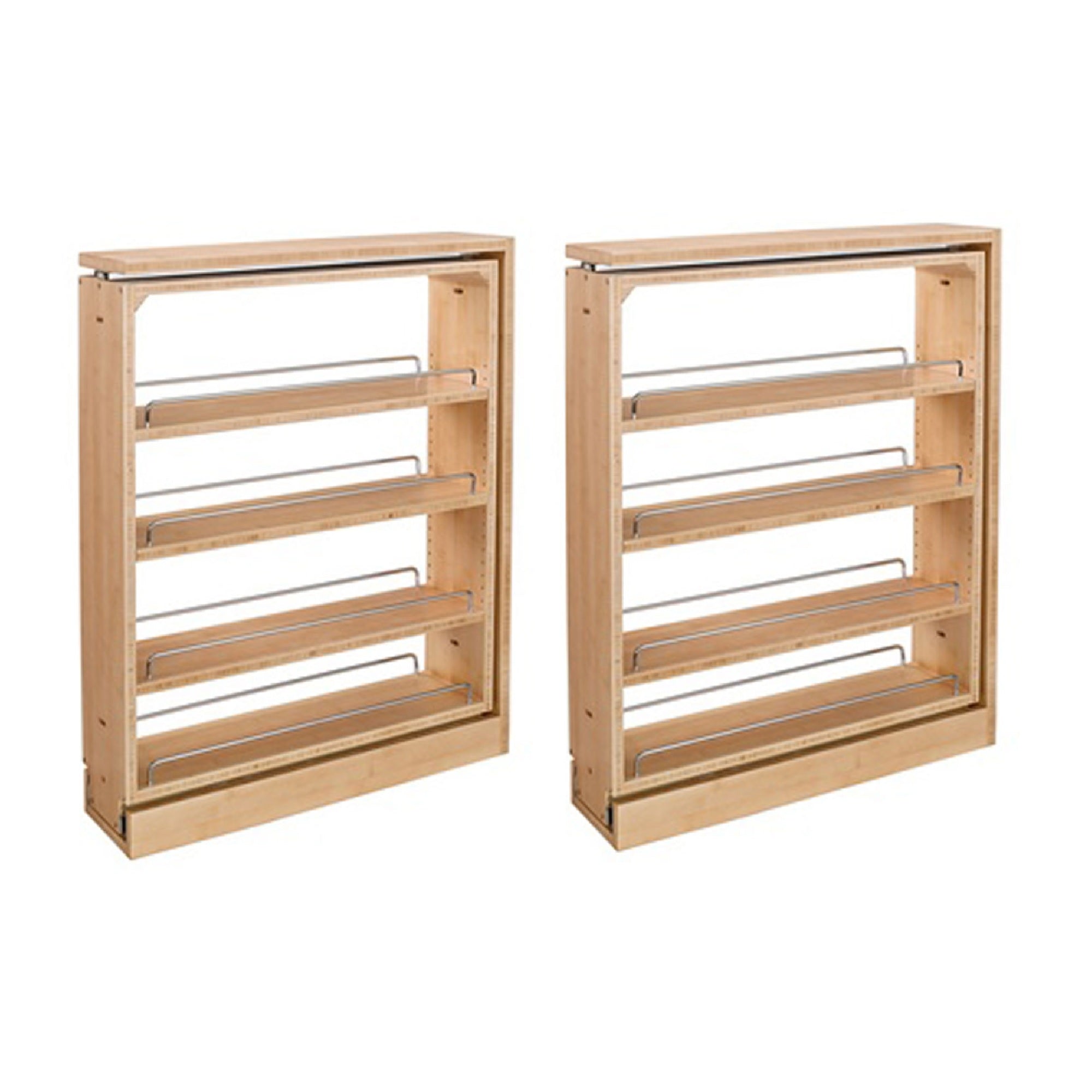 Rev-A-Shelf 432-BF-3C 3" Cabinet Base Filler Pullout Organizer, Maple (2 Pack) - VMInnovations