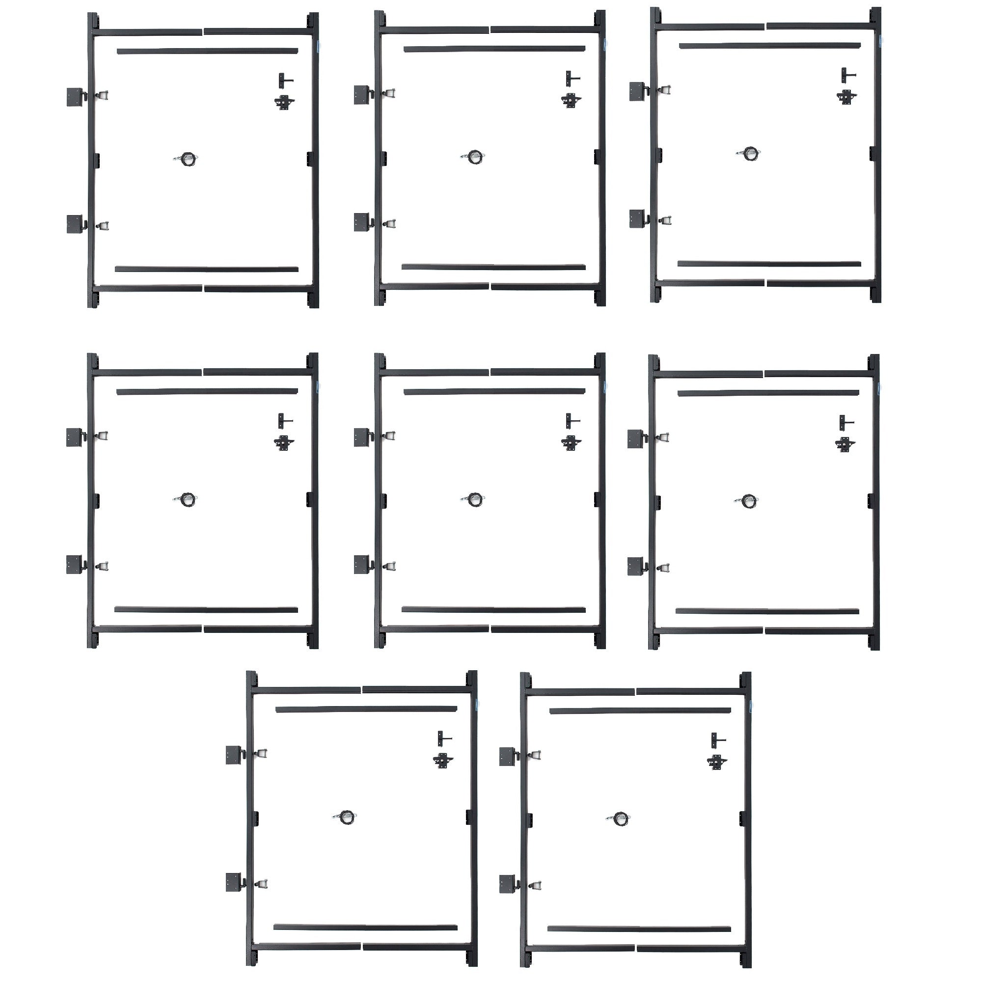 Adjust-A-Gate Steel Frame Gate Kit, 36"-60" Wide Opening Up To 7' High (8 Pack) - VMInnovations